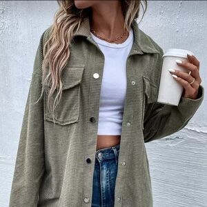 SHEIN LUNE Flap Pocket Drop Shoulder Coat In Fall/Winter